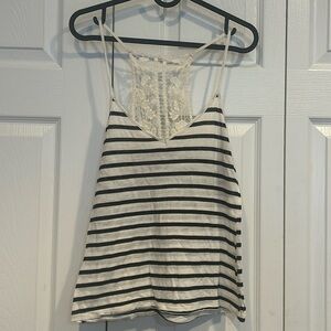 Striped floral tank top